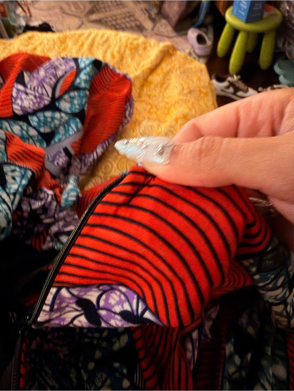 Vibrant African print Maxi Dress - Bold Orange & Teal - Picture 4 of 10